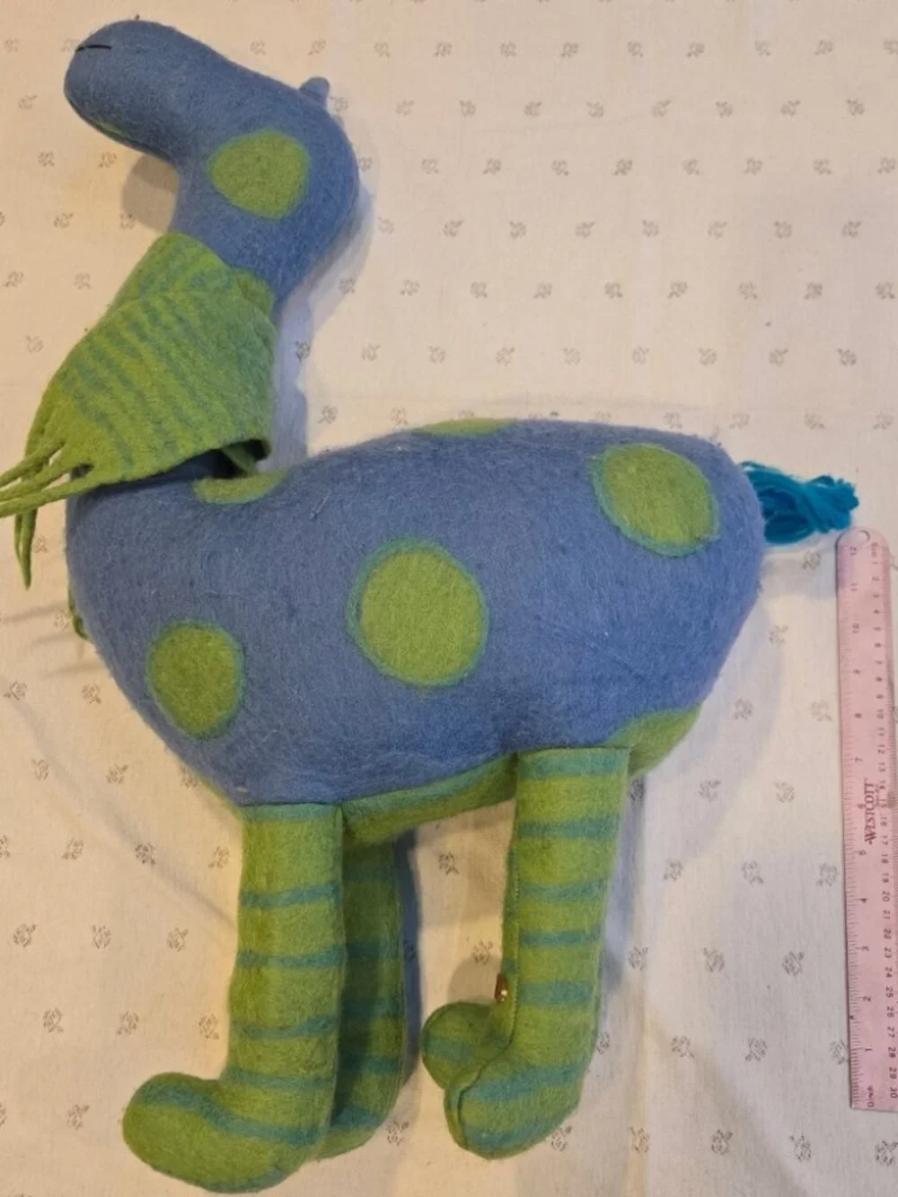 Én Gry & Sif Blue and Green Polkadit Stuffed Dinosaur Animal Toy